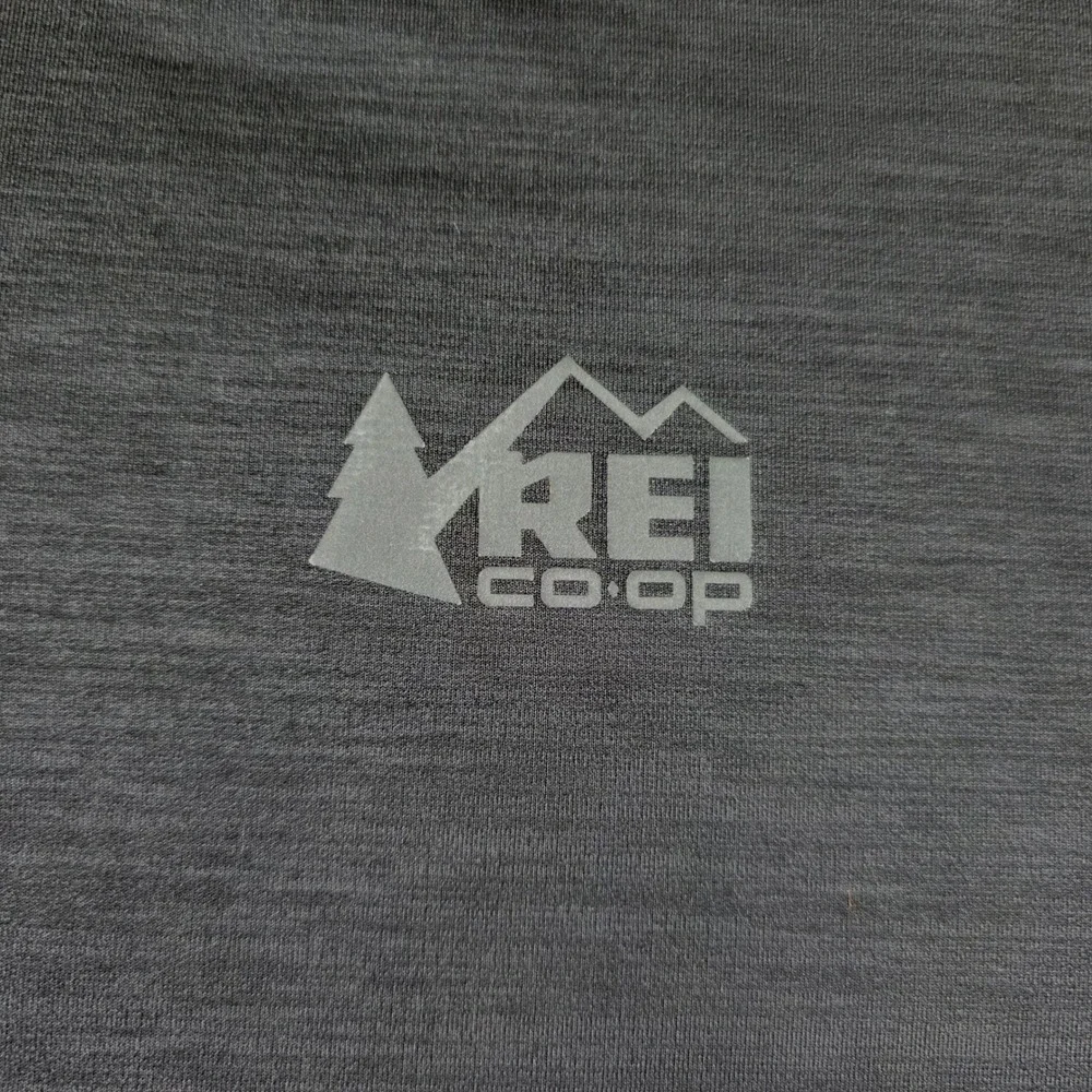 REI Co-op Mens Small Black Full Zip Grid Fleece Hoodie Active Jacket Reflective